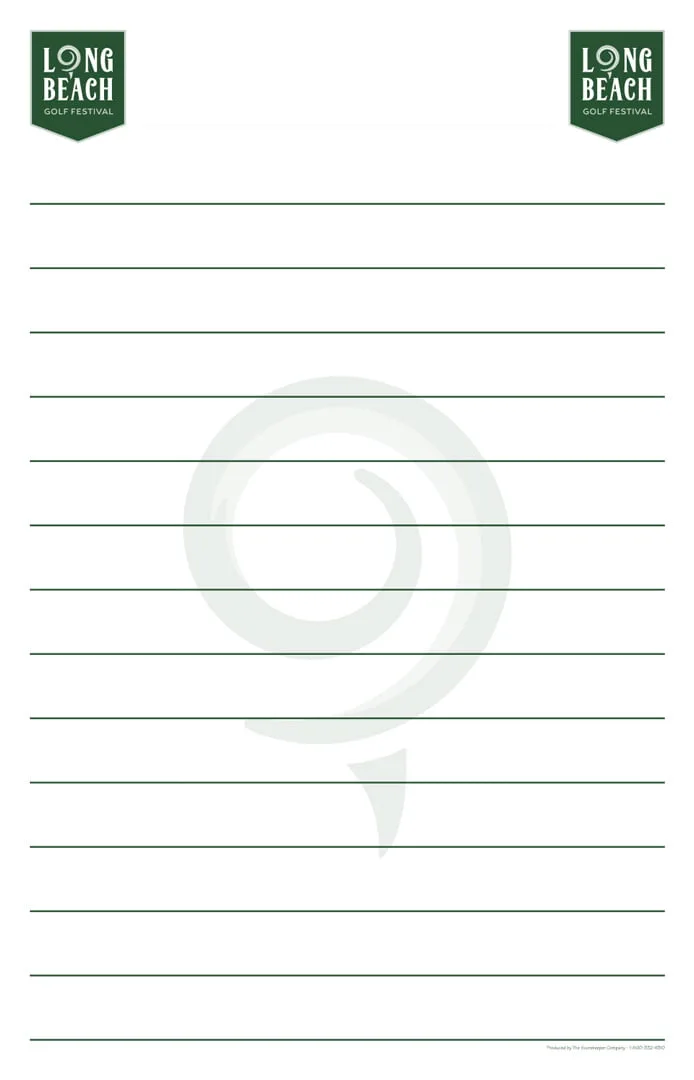Long Beach Golf Festival Scoresheet