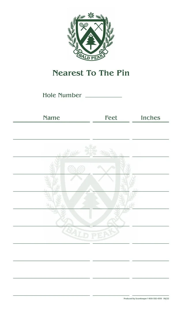 Bald Peak – Closest to the pin