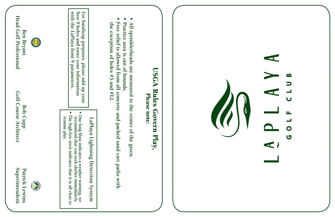 La Playa GC scorecard