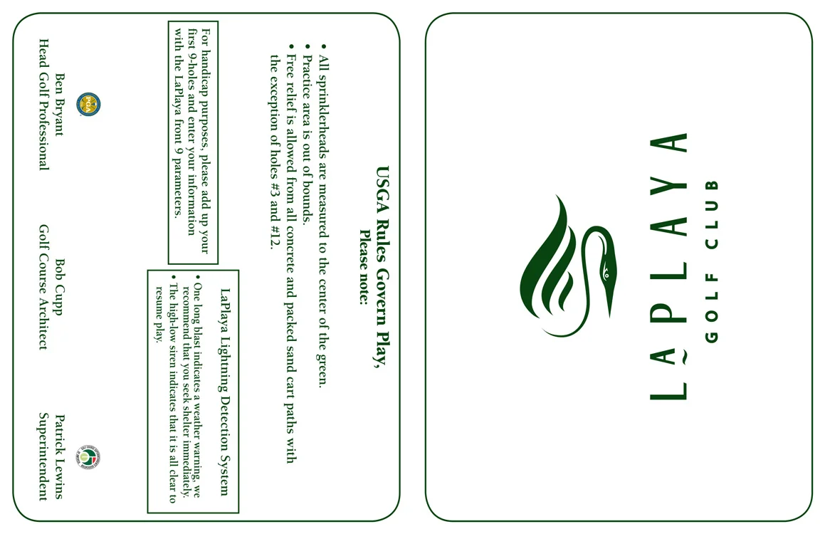 La Playa GC scorecard