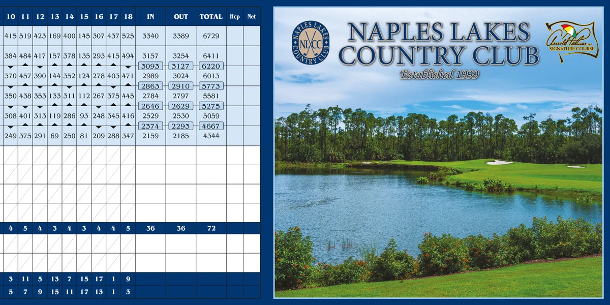 Naples Lakes CC scorecard