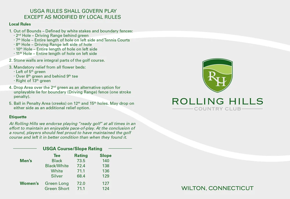 Rolling Hills CC scorecard