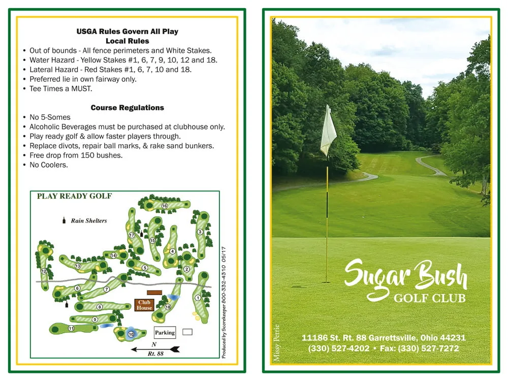 Sugar Bush GC scorecard