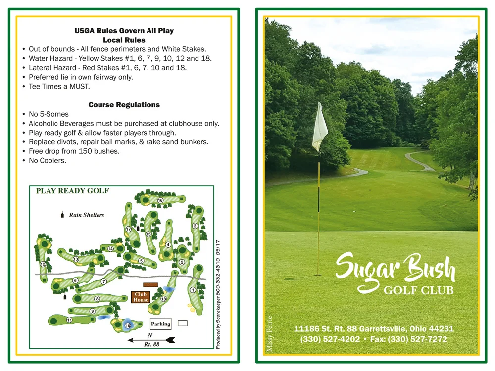 Sugar Bush GC scorecard