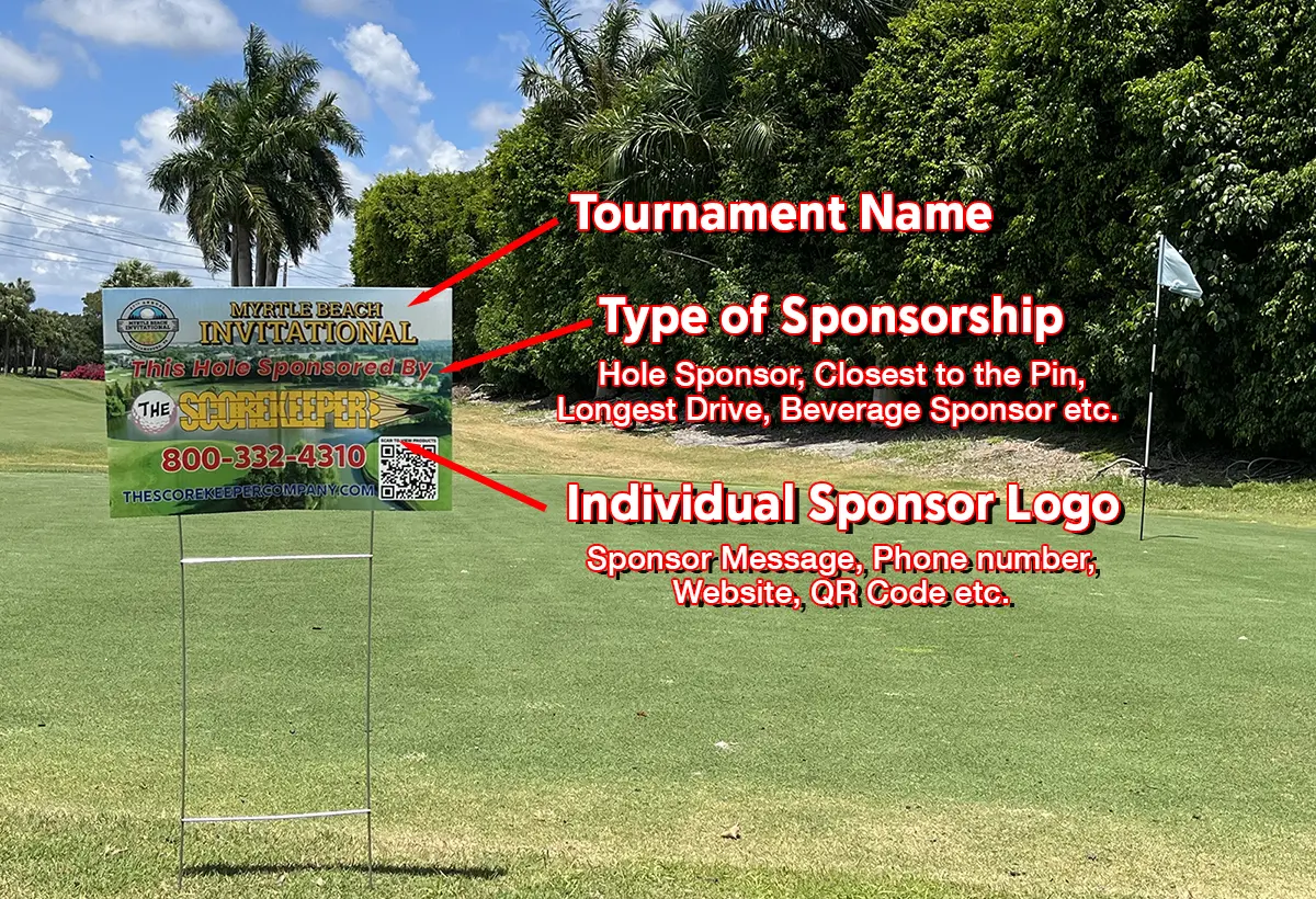 golf event tee sponsor sign