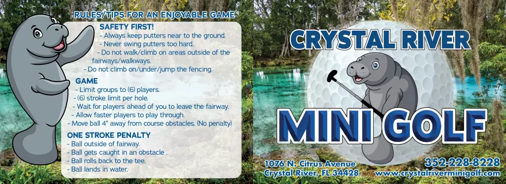 Crystal River Mini Golf scorecard front