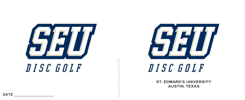 St. Edward's University Disc Golf Scorecard Front