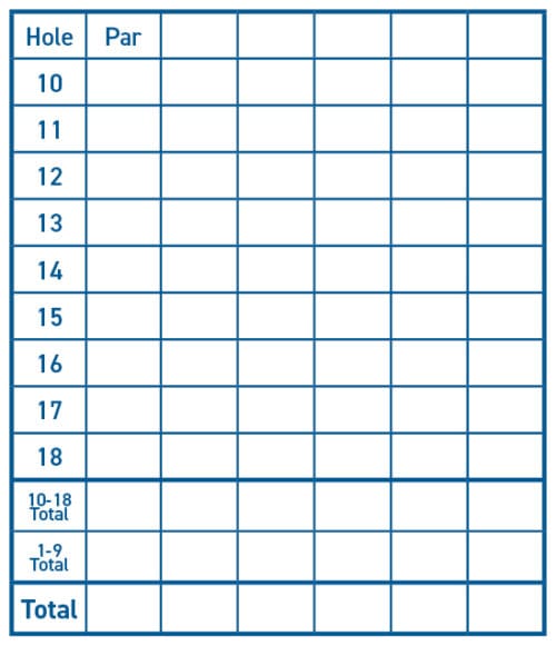 Mini Golf Scorecard