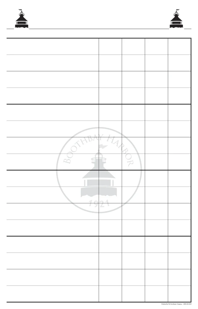 Boothbay Harbor Score Sheet Posting Type