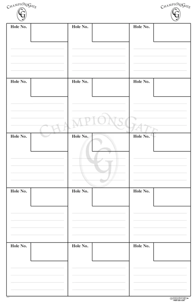 Champions Gate Shotgun Score Sheet