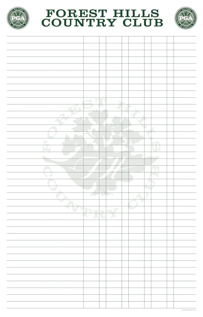 Forest Hills Country Club Score Sheet Posting Type