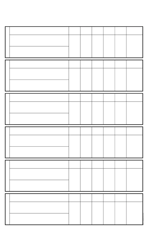 6 Teams 5 Rounds Golf Score Sheet