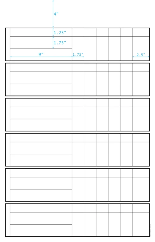 6 Teams 5 Rounds Golf Score Sheet