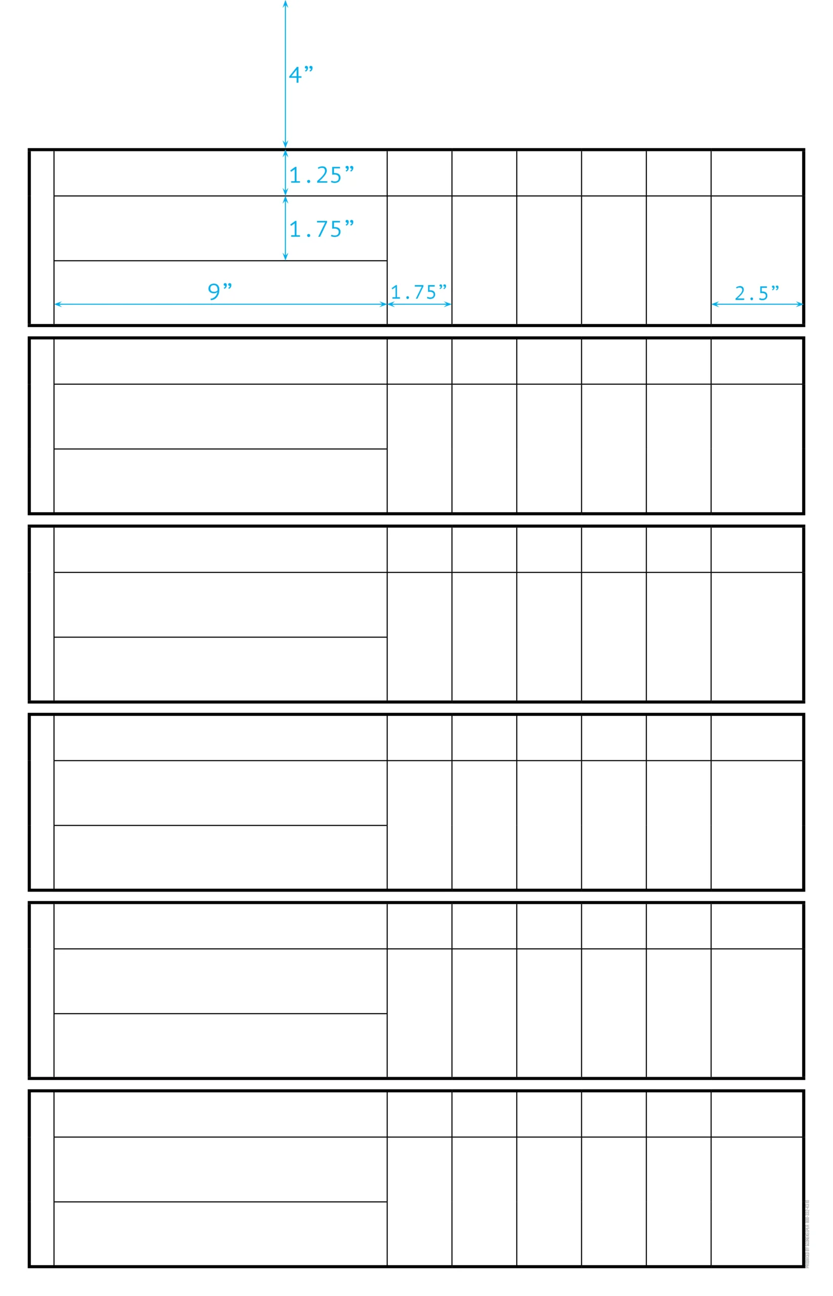 6 Teams 5 Rounds Golf Score Sheet